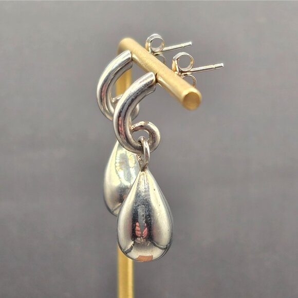 Silpada Jewelry - Silpada Sterling Silver 925 Teardrop Earrings Sculptural Modernist Design 6.1g